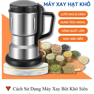 Máy Xay Bột Khô GVQ Siêu Mịn Công Suất 300W, 8Lưỡi Dao Đa Năng Dễ Dàng - Dụng Cụ Nghiền Đồ Khô,Hạt Cà Phê,Ngũ Cốc Gia Vị