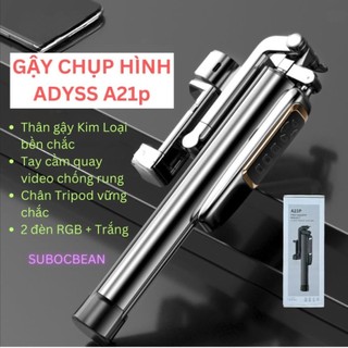 Gậy Chụp Hình ADYSS A21p Có Tay Cầm Video 360 Chống Rung, Điều Khiển Bluetooth Cho APP Tiktok, Đèn RGB 20 Chế Độ