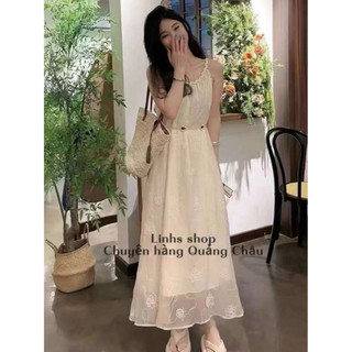 QC Đầm dài thêu họa tiết Jacquard mùa hè 2024 Linhs shop ⚡ CAO CẤP ⚡ Váy phong cách Pháp nhẹ nhàng hàng QC