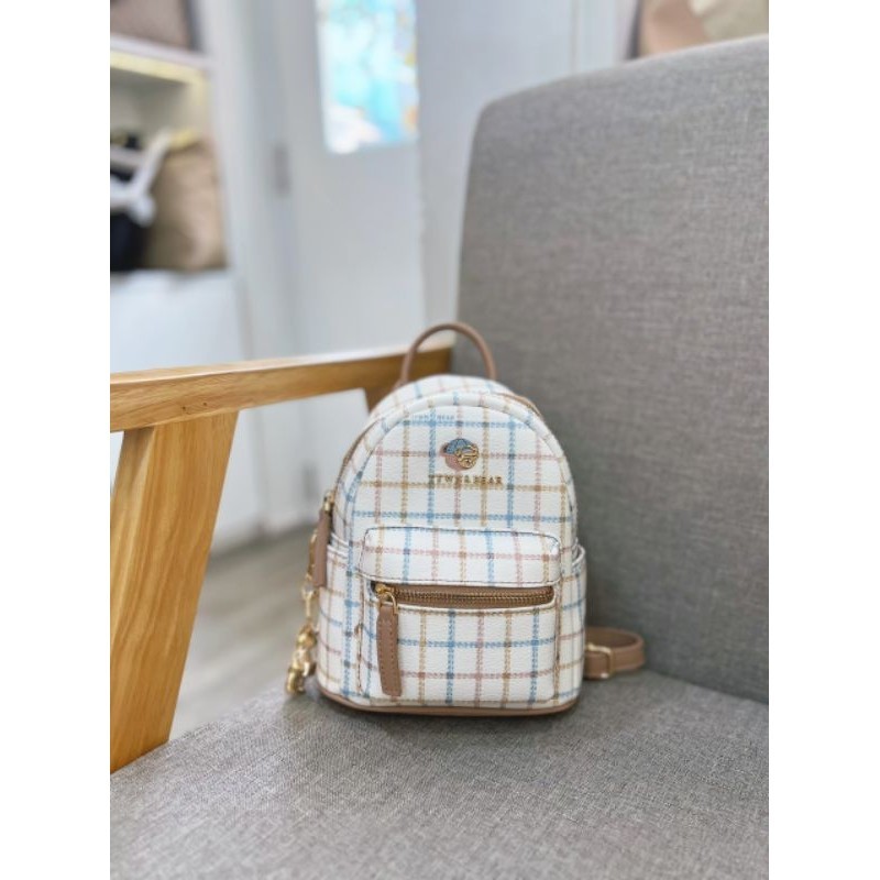 Balo sọc trắng fullsize S M L họa tiết gấu TTWN BEAR chính hãng