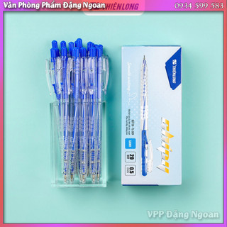[Hộp 20 Cây] Bút bi Thiên Long TL-089 ngòi 0.5mm mực xanh dạng bấm cò nơi cầm tay có tiết diện tam giác - VPP Đặng Ngoan