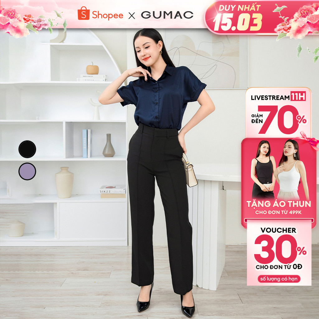 Quần tây nữ ống đứng thiết kế chiết ly QD11065 thời trang GUMAC