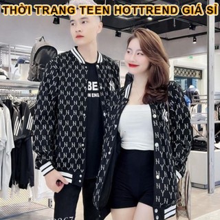 Áo khoác bomber ny họa tiết in kín toàn thân thoitranghottrend - áo bomber nam nữ unisex chất cotton dày dặn form rộng