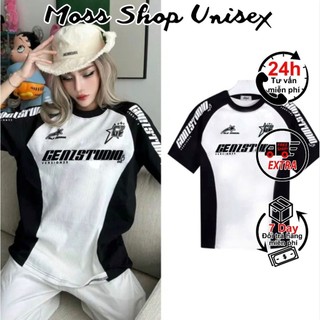 Áo thun tay raplang mã mới dieu hót trend Studio in tay ngực siêu xinh MOSSSHOP-Áo phông nam nữ phong cách hàn quốc 2024