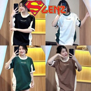 Áo thun tay lỡ phối viền tay chữ thêu nhỏ in giữa áo Althought from rộng 65kg phong cách hàn quốc 2024 SUPERGENZ
