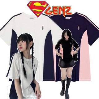 Áo thun phông sọc vai phối màu PINK thêu chữ BYC tay lỡ form rộng unisex ulzzang phong cách hàn quốc 2024 SUPERGENZ