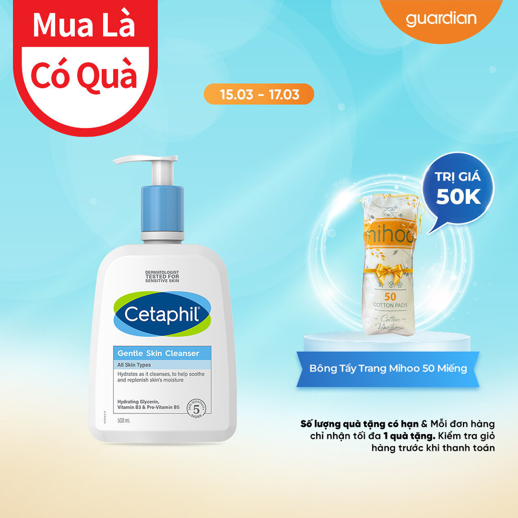 Sữa Rửa Mặt Dịu Nhẹ Cho Da Nhạy Cảm Cetaphil Gentle Skin Cleanser 500ml