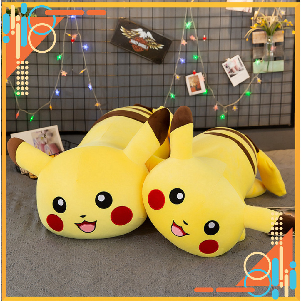 ✨HT✨ Gấu Bông Gối ôm Pikachu - Thú Nhồi Bông Pikachu size 40cm