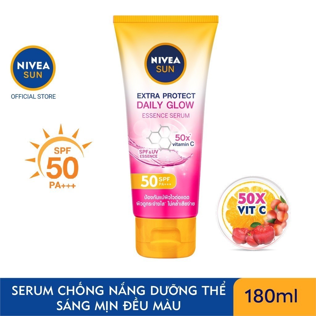 Bộ 2 Serum Chống Nắng Toàn Thân NIVEA SPF0 PA+++ Sáng Mịn Đều Màu Da (180 ml) - 86092