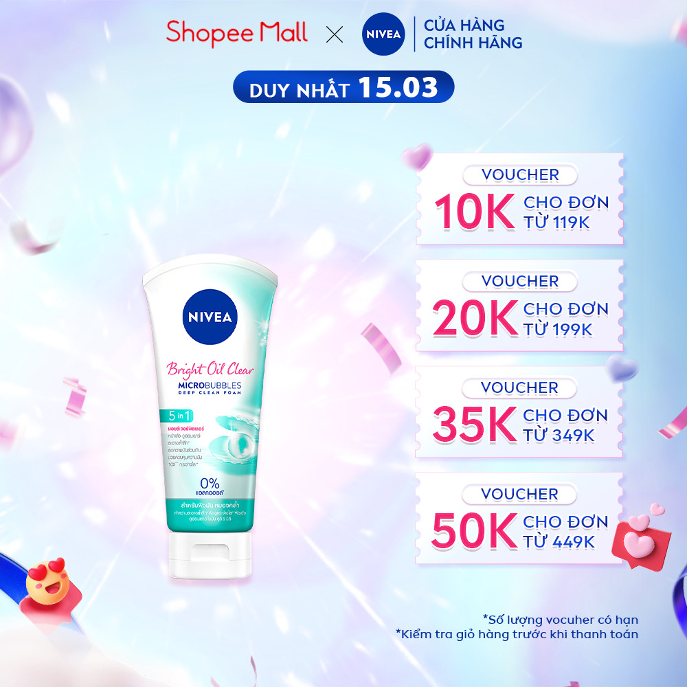 Sữa Rửa Mặt NIVEA Bright Oil Clear Kiểm Soát Nhờn | Sáng Da (100 g) - 84951
