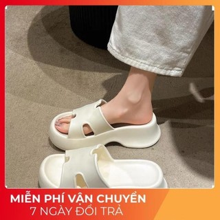 Dép quai ngang nữ, dép lê bánh mì chữ H độn đế 5cm, chất liệu EVA siêu nhẹ