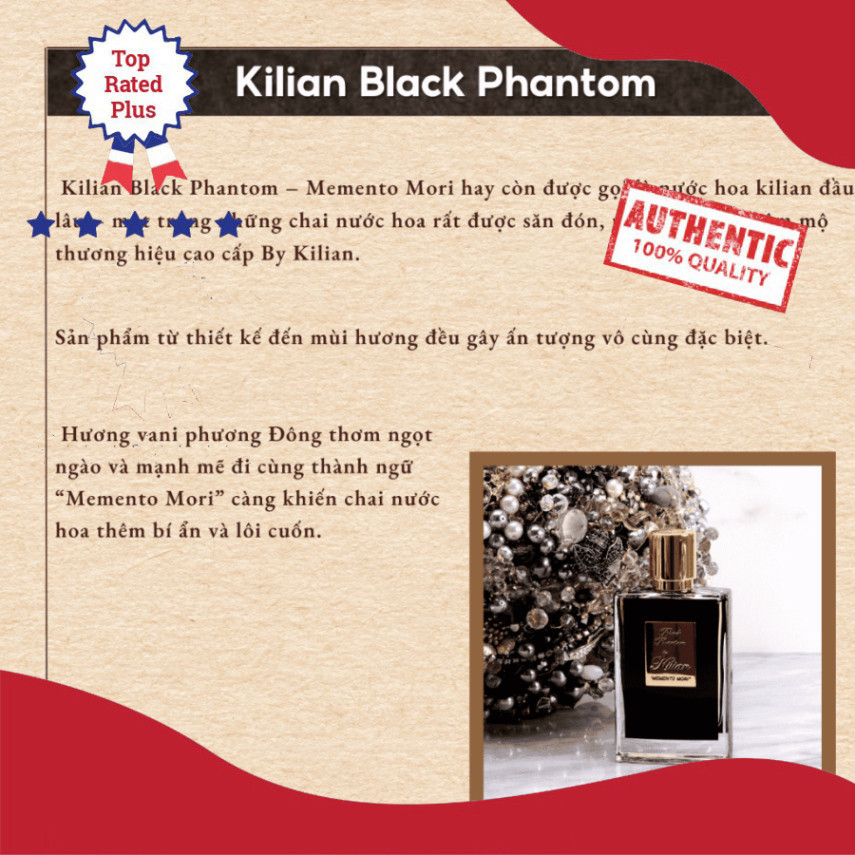 {loại 1} nước hoa nam nữ Kilian Black Phantom EDP 10ml Hương Thơm Quyền lực - Đẳng Cấp - Sang Trọng