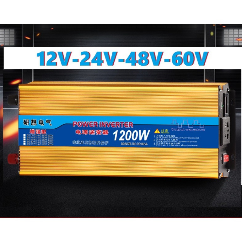 [HÀNG CÓ SẴN] Bộ kich nguồn điện 12V lên 220v 1200W-Bộ Chuyển Đổi Điện Inverter 1200W Sin Chuẩn