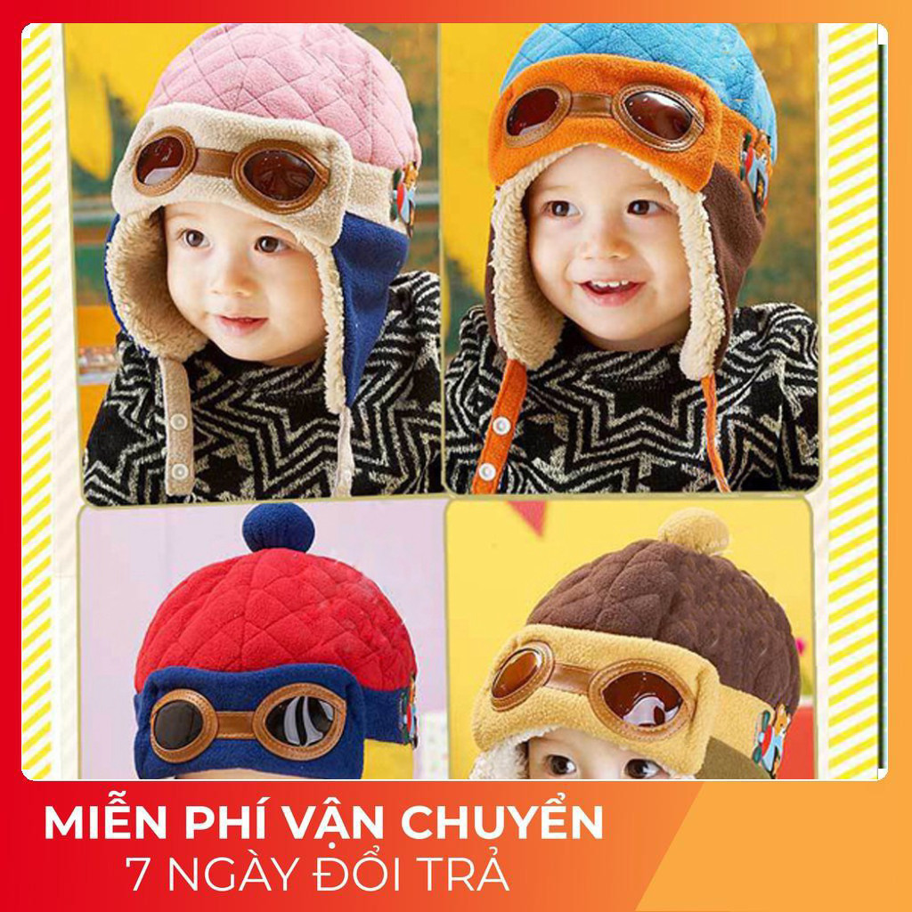 Mũ phong cách phi công dễ thương cho bé