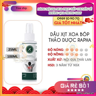 (Có Sỉ lẻ) DẦU THẢO DƯỢC THÁI LAN RAPHA - DẦU XỊT XOA BÓP ĐAU NHỨC XƯƠNG KHỚP THÁI LAN RAPHA