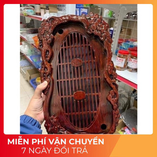 Khay trà giả gỗ, khay trà tùng hạc điêu khắc giả gỗ cực đẹp và sang trọng, khay trà nhựa giả gỗ sang trọng minh hải