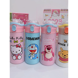 Bình giữ nhiệt cute 500ml kèm ống hút. bình nước giữ nhiệt hàng về sẵn, ly giữ nhiệt gấu dâu