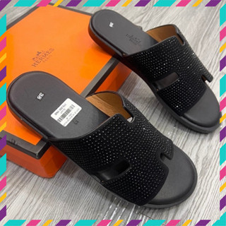 [ Ảnh thật + VIDEO ] Dép lê quai ngang nam quai chữ H đính đá cực sang Full Hộp Bill