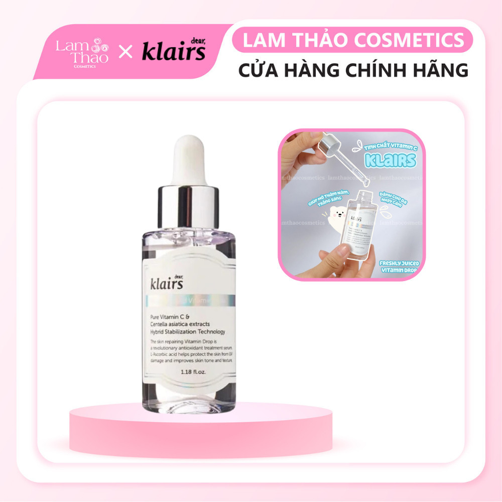 Tinh Chất Vitamin C Giúp Mờ Thâm Nám, Trắng Sáng Dành Cho Da Nhạy Cảm Klairs Freshly Juiced Vitamin Drop