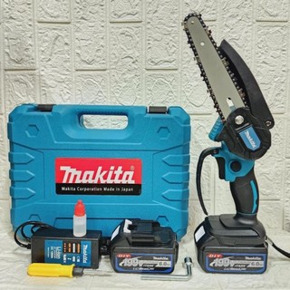  Máy cưa xích Makita cầm tay - Máy cưa gỗ mini dùng pin MAKITA 199V pin 10cell cắt gỗ tỉa cành cực bén 