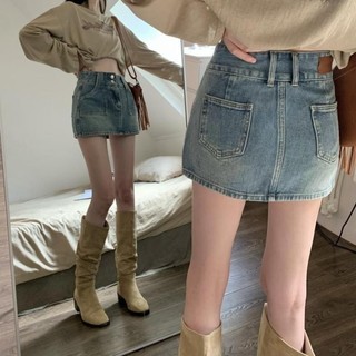 Chấn váy denim Lưng Cao Dáng chữ A Thời Trang, chân váy jeans có lót quần siêu xinh siêu hack dáng N84