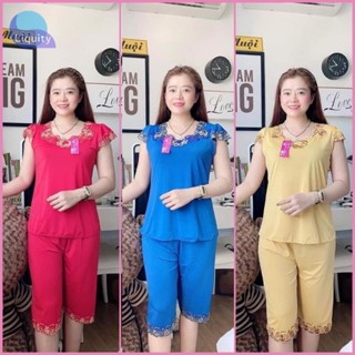 Đồ Ngủ Nữ Trung Niên LIQUITY Mặc Nhà Cho Mẹ Bộ Đồ Nữ Thun Lạnh Mặc Nhà Big Size Đến 75kg