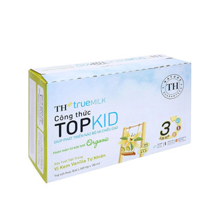 Thùng 48 hộp sữa tươi tiệt trùng TH true milk công thức TOPKID vị vanilla tự nhiên 180ml