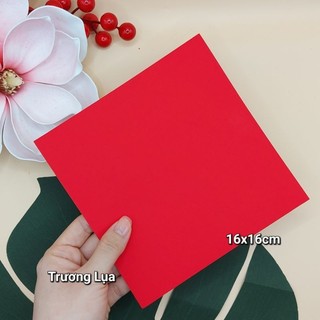 50 tờ giấy đỏ nhung viết thư pháp/ giấy phôi chưa viết chữ / có đục sẵn lỗ