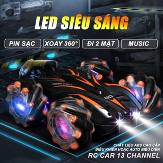 Đồ chơi siêu xe oto điều khiển xoay 360,13 kênh, đèn led siêu sáng chạy đêm sử dụng sac cho bé