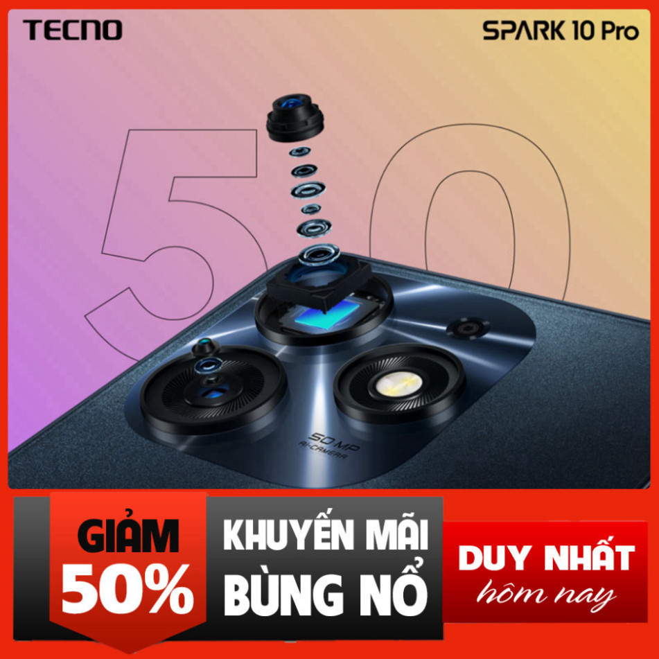 (săn sale ) Điện thoại Tecno SPARK 10 Pro 8GB/128GB - Helio G88 | 5000 mAh | Sạc nhanh 18W