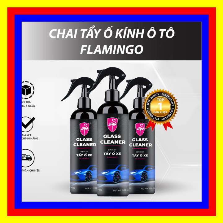 (Hàng mới về) [CHÍNH HÃNG] Chai xịt tẩy Ố Kính Ô tô FLAMINGO-Tẩy Cặn Canxi- Làm Sạch Kính Xe Bị Ố Mốc,MờĐục- phủ nano