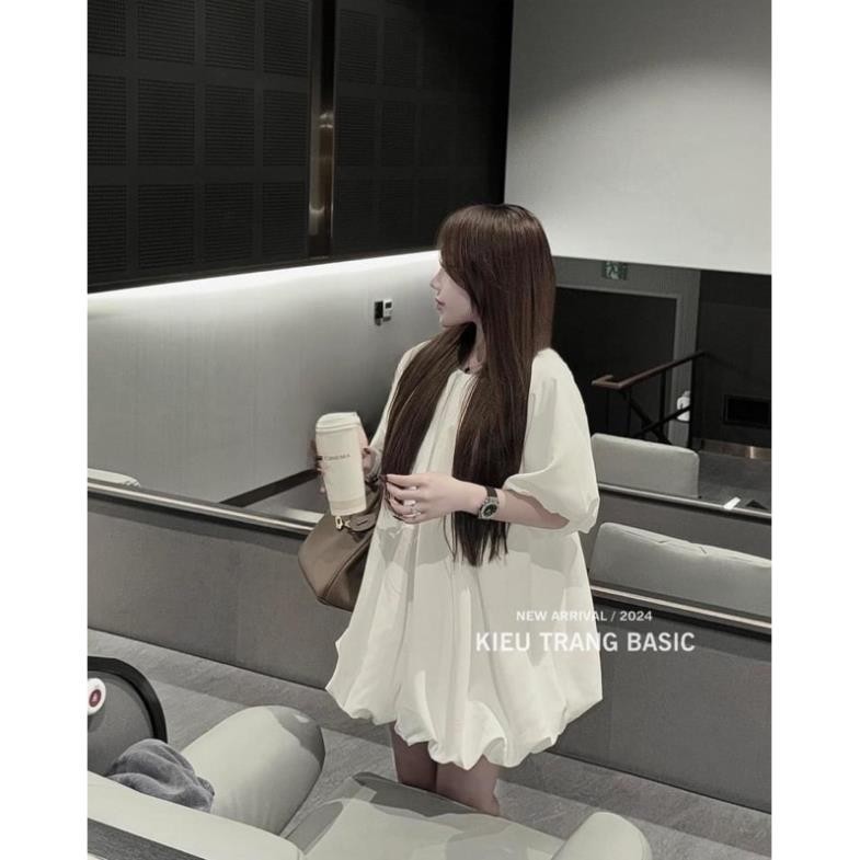 Váy Thô Dáng Bom Hở Lưng Màu Trắng Tiểu Thư Hàng 2 Lớp Form Rộng Siêu Xinh 2024 V16 | BigBuy360 - bigbuy360.vn