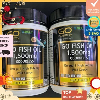Siêu Thị Newzealand-Viên uống dầu cá không mùi giàu dinh dưỡng-Viên dầu cá dạng viên không mùi Go Healthy 1500mg