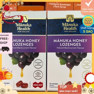 Siêu Thị Newzealand-Kẹo ngậm mật ong Manuka vị trái cây-Kẹo Mật Ong ManukaHealth Vị Nho 15v
