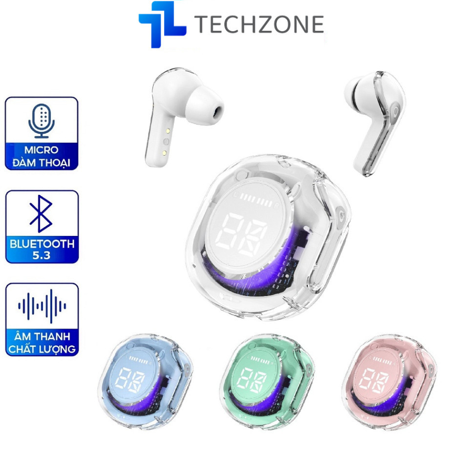 Tai Nghe Bluetooth Không Dây Ultrapods Pro v5.3 Chạm Cảm Ứng Vỏ Trong Suốt Âm Thanh Hifi Có Mic Đàm Thoại