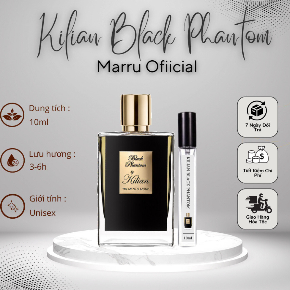 Nước hoa Unisex Kilian Black Phantom sang trọng,  bí ẩn ,quyền lực 10ml  - Marru Official