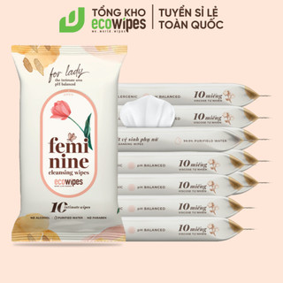Chính Hãng Combo 10 gói khăn giấy ướt phụ khoa vệ sinh vùng kín phụ nữ EcoWipes gói 10 tờ hương Daisy Flashsale99k