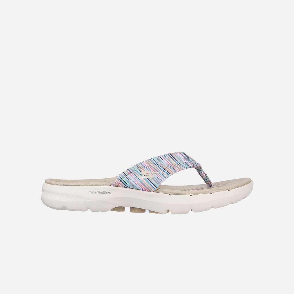 Dép xỏ ngón nữ Skechers Go Walk 6 Sandal-Bright Daze - 141000-NTMT
