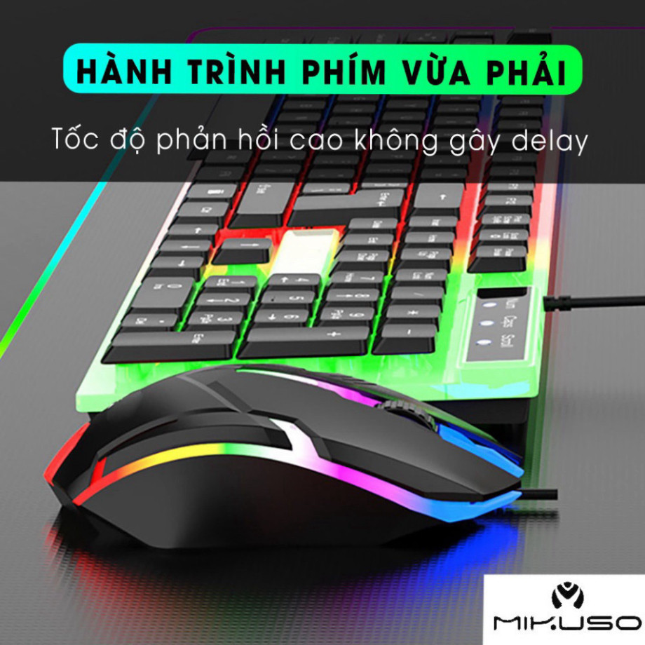 Bàn phím máy tính có dây gaming MIKUSO KB-C024 giả cơ chống nước led rgb chơi game làm việc văn phòng cho PC laptop | BigBuy360 - bigbuy360.vn