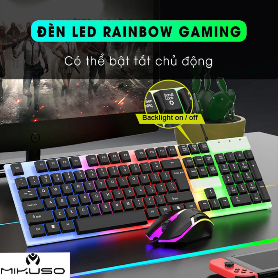 Bàn phím máy tính có dây gaming MIKUSO KB-C024 giả cơ chống nước led rgb chơi game làm việc văn phòng cho PC laptop | BigBuy360 - bigbuy360.vn