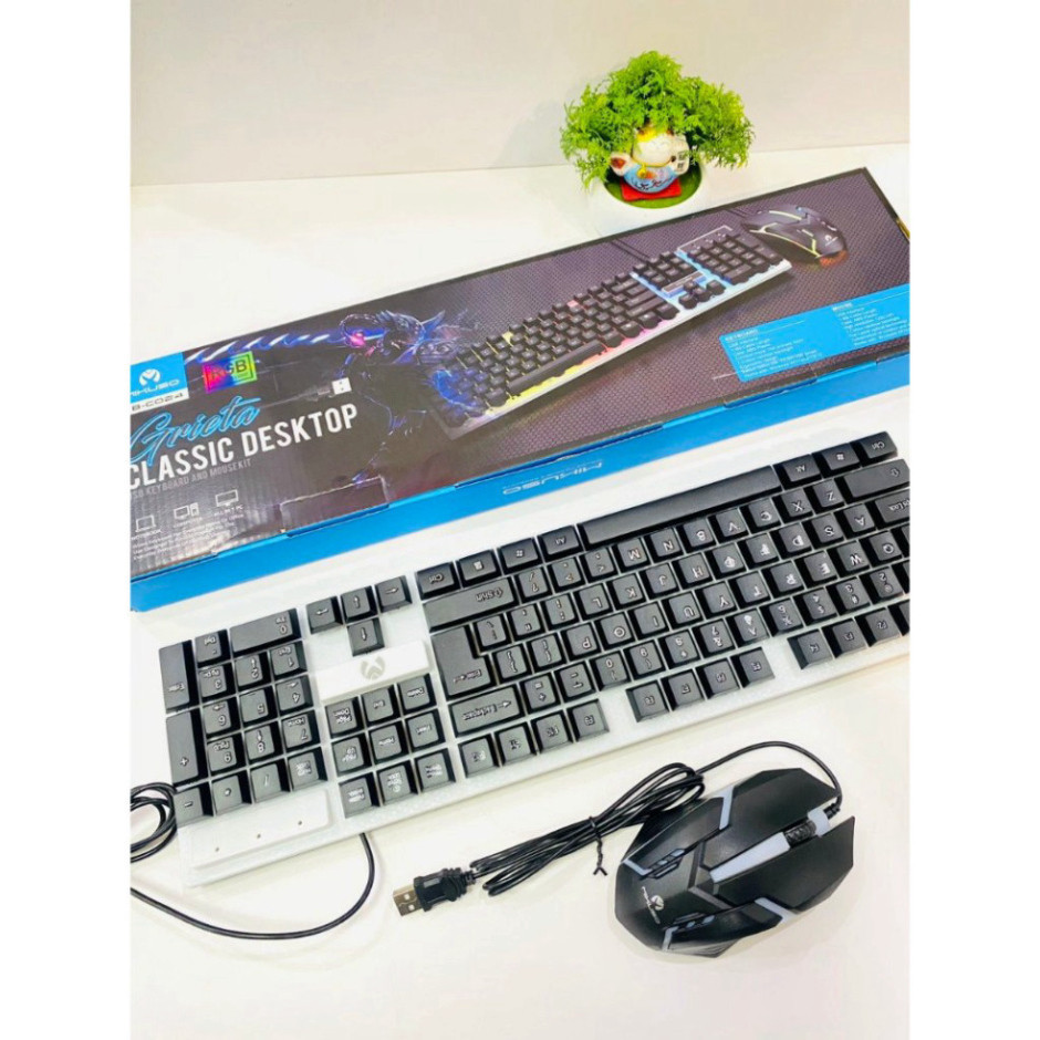 Bàn phím máy tính có dây gaming MIKUSO KB-C024 giả cơ chống nước led rgb chơi game làm việc văn phòng cho PC laptop | BigBuy360 - bigbuy360.vn
