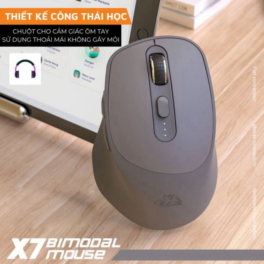 Chuột Không Dây Máy Tính Bluetooth X7 Wireless Pin Sạc Kết Nối 2 Chế Độ Cho Mọi Thiết Bị Máy Tính, Laptop có Bảo Hành | BigBuy360 - bigbuy360.vn