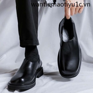 Giày derby lười cặp đôi phong cách slip-on nam giày đi lại bao chân giày da cao cấp anh nam