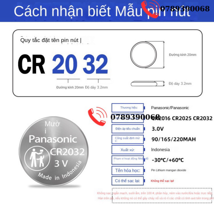 Panasonic CR2032 CR2025 CR2025 CR2016 Xiaomi TV Xe Điều Khiển Từ Xa Pin Nút 3V Cân