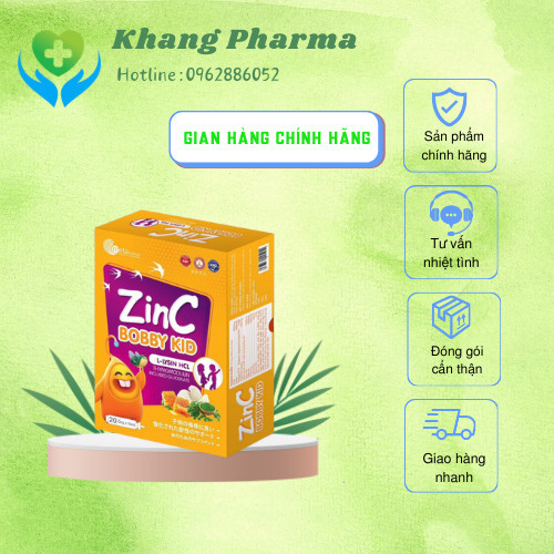 Kẽm Zinc Bobby Kid CHÍNH HÃNG Sản phẩm bổ sung Kẽm Lysine DHA giúp cải