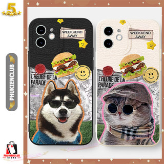 Ốp lưng JURSUE hai bạn đẹp đẽ đẹp bựa mèo chó Cho iPhone 15 14 13 12 11 Pro Max SE 2020 X XR XS 8 7 ip 6S 6 Plus XYH174
