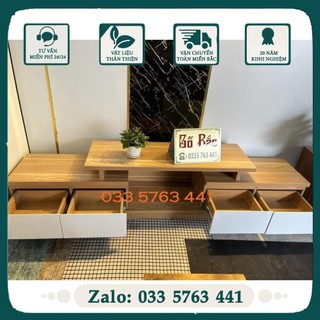 Kệ tivi, vô tuyến thông minh rút 2 đầu kích thước dài 1m6 kéo ra được 2m4 gỗ MDF phủ melamine