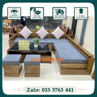Giá gốc - sofa góc l tay trứng 2m3x2m gỗ sồi nga giá gốc tại xưởng sofa gỗ sồi nga 100%