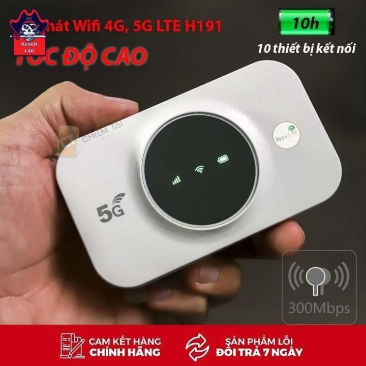 Bộ Phát Wifi 4G/5G LTE Tốc Độ Cao Pocket H191 - Tốc Độ 300Mbps XUYÊN TƯỜNG MẠNH MẼ - Hỗ Trợ 10 Thiết Bị. BH 12 Tháng