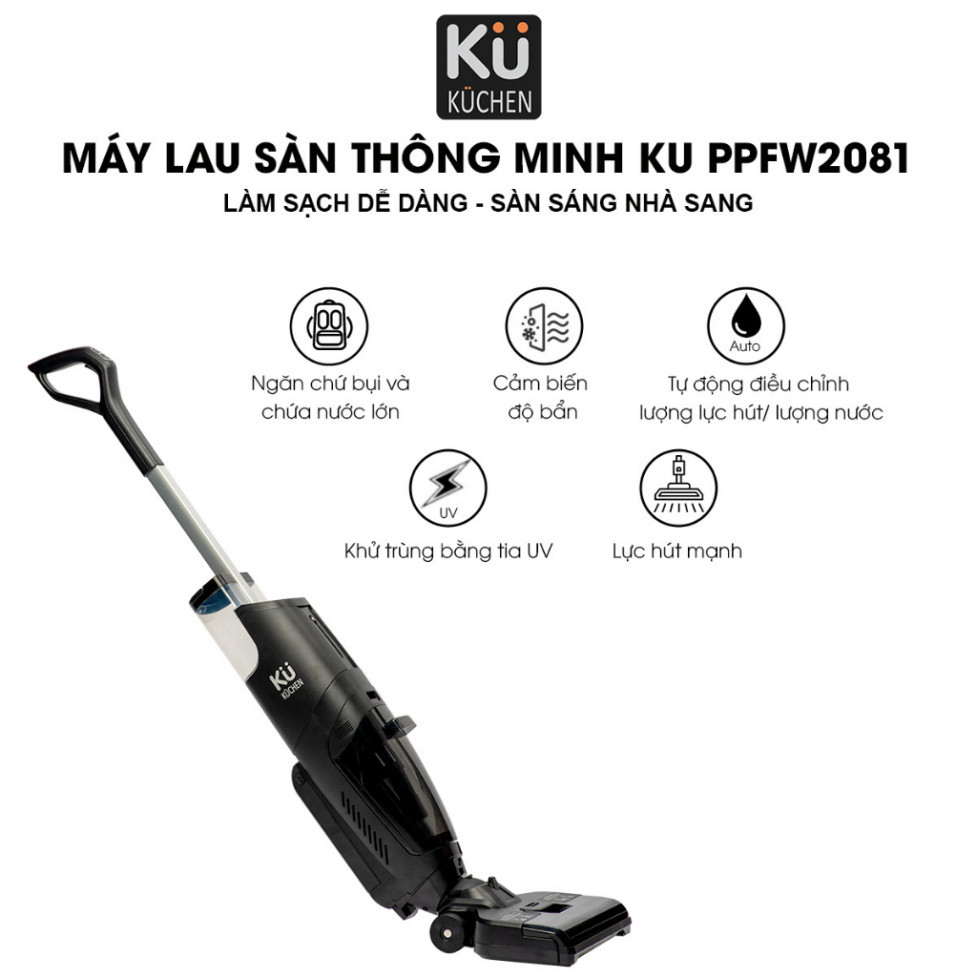 Máy lau sàn thông minh KUCHEN KU PPFW2081 150m2 l Bảo hành chính hãng 12 tháng
